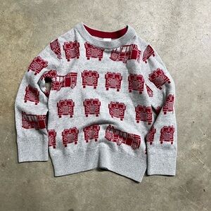GAP Kids Gray and Red Knit Sweater